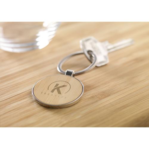 Bamboe cirkel sleutelhanger CL1365 - Yana Gifts