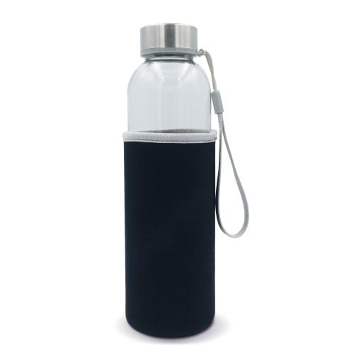 Waterfles transparant glas met sleeve - Yana Gifts