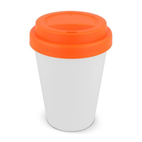Koffiebeker wit met gekleurd deksel 250ml - Yana Gifts