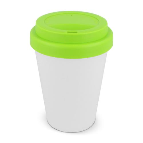 Koffiebeker wit met gekleurd deksel 250ml - Yana Gifts