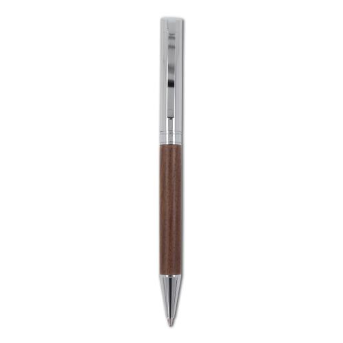 Metalen balpen &amp; rollerbal pen walnoot hout (set)