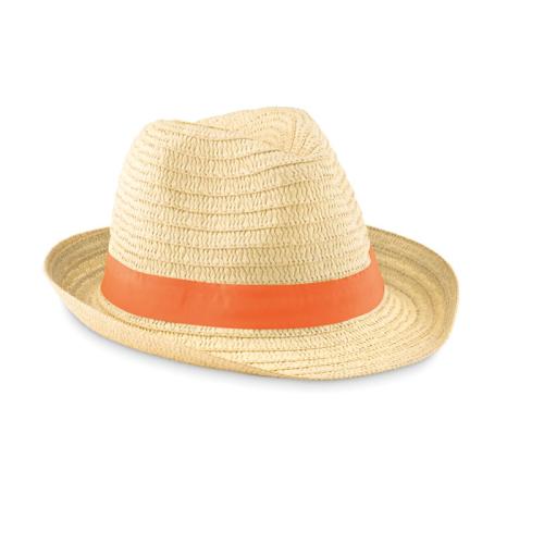 Papieren strohoed met polyester band - Yana Gifts