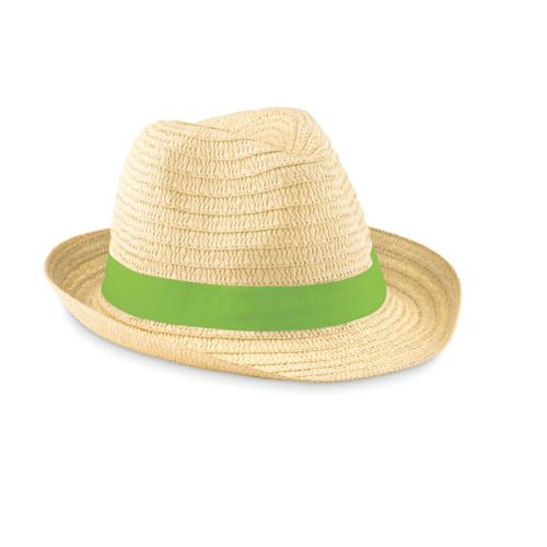 Papieren strohoed met polyester band - Yana Gifts