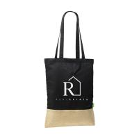 Combi draagtas zwart katoen &amp; jute - Yana Gifts