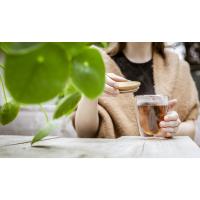 Dubbelwandig drinkglas met bamboe deksel 350ml - Yana Gifts
