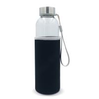 Waterfles transparant glas met sleeve - Yana Gifts
