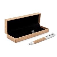 Metalen balpen met kurk in geschenkverpakking - Yana Gifts