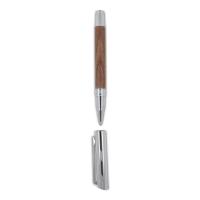 Metalen balpen &amp; rollerbal pen walnoot hout (set)